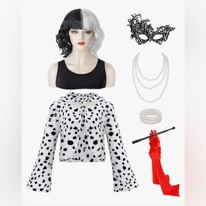 7pcs Cruella Deville Adult Costumes Accessories MEDIUM